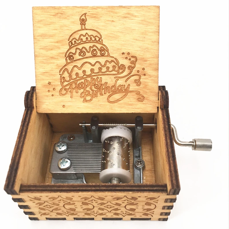 Wholesale Wooden Music Box Hand Crank Custom  Music Box