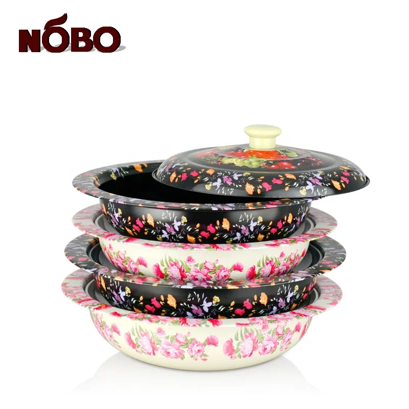 NOBO Custom China melamine print cast Iron tableware Indian copper dish serving dishes with lids
