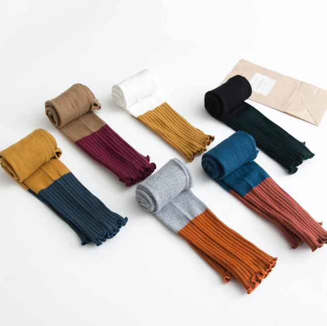 
Детские хлопковые леггинсы, модные разноцветные подходящие носки для девочек 1-7 