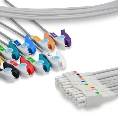 GE Healthcare Marquette CAM 14 совместимый EKG Leadwire с 10 зажимами/захватом, серией чехлов и беговой дорожкой