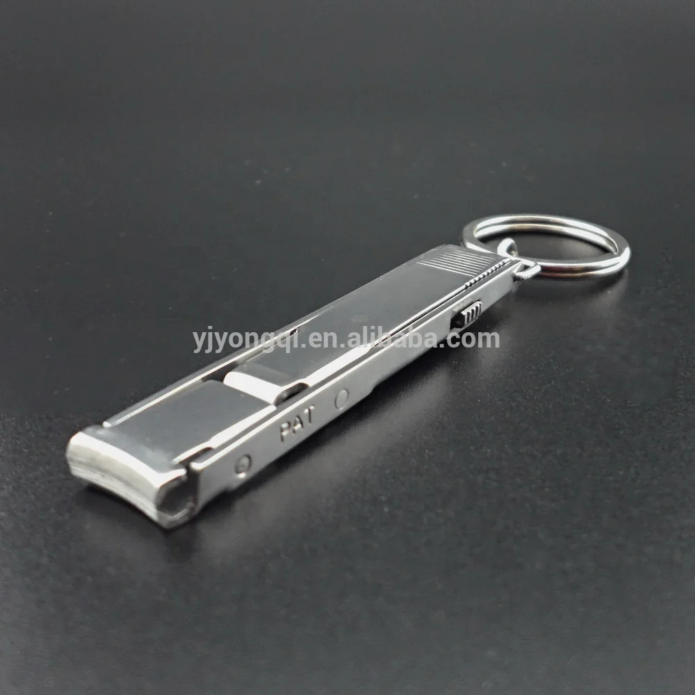 Folding Stainless Steel Nail Clipper Finger Cutter  Nail Trimming Tool Souvenir Nail Clipper Metal Keychain with Handle Lock