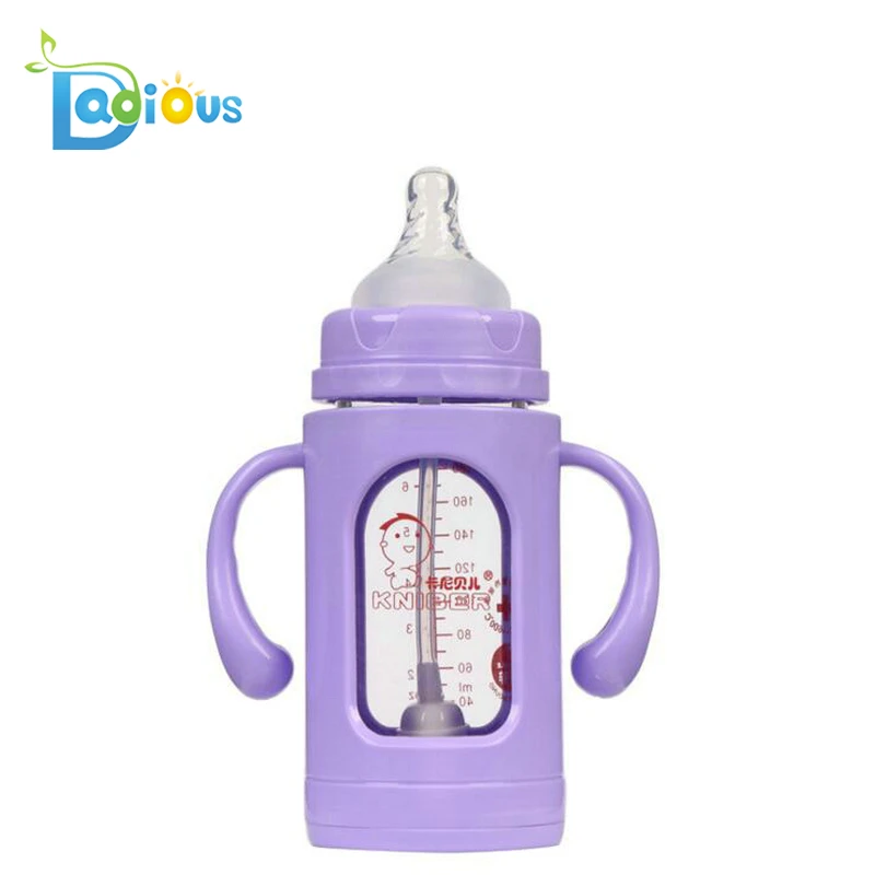 ABDL 180ml&240ml Five Soild Color Glass Adult Baby Feeding Bottle