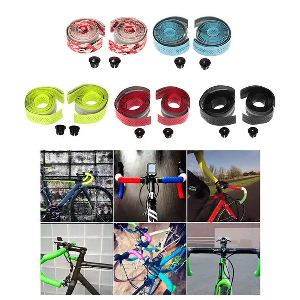 GUB 1620 New Arrival High Quality Colorful Cycling Handle Belt Road Bike Bicycle Cork Handlebar Tape Wrap +2 Bar