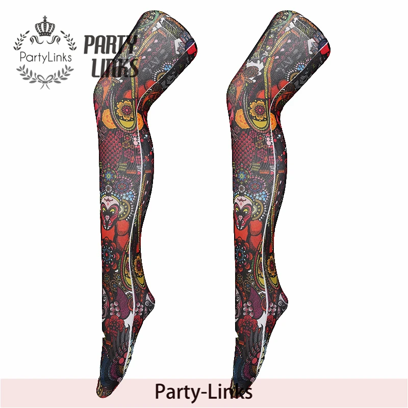 Halloween Party Costume Cosplay Thigh High Hosiery Blood Socks for Women Girl