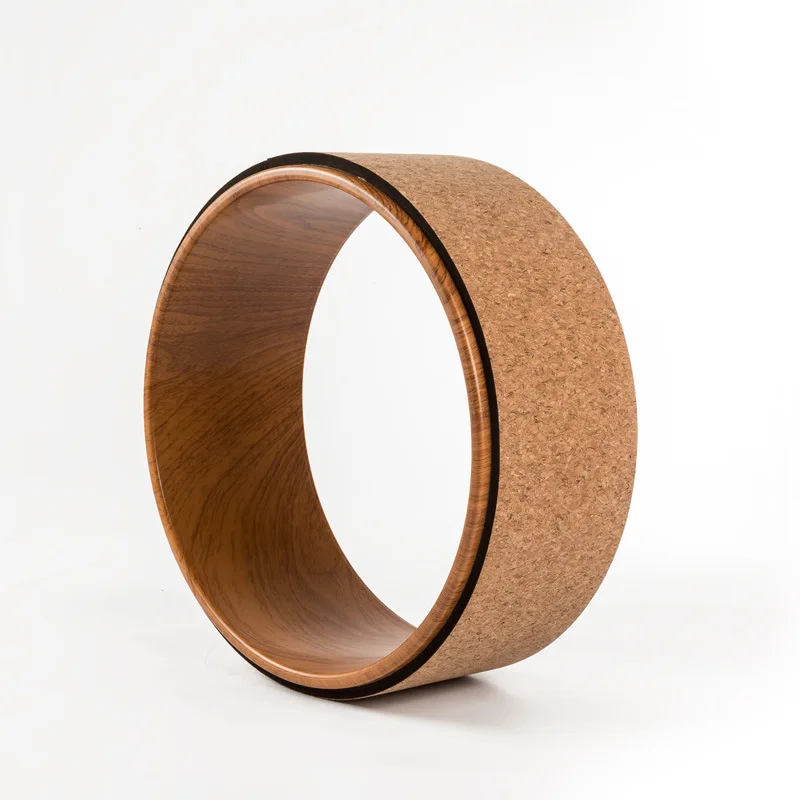 Cork Yoga Wheel Wooden Back Stretcher and Stress Relief 13 Inch 500 Lbs