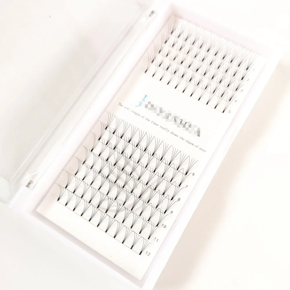 
OEM private label short long stem 0.07 0.10 C D curl fan eyelash extension pre made fans 4D 5D 6D 