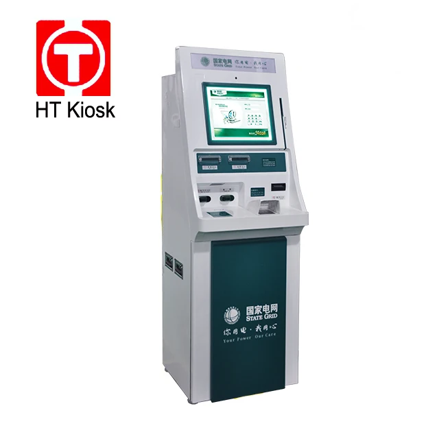 19 21.5 inch Dual Screen Card Dispenser Kiosk With Cash Accept SIM Card reader Mobile terminal machine thermal printer
