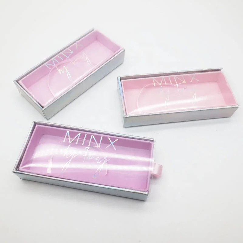 New design Private label cruelty free clear band mink lash  eyelashes packaging box