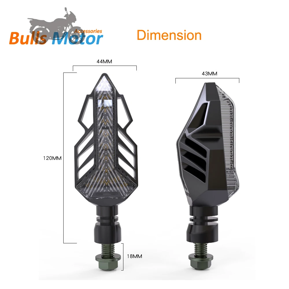 Sprite Beast style 12v motorcycle modified turning signals light Flowing water style Super bright waterproof Amber led turn lamp