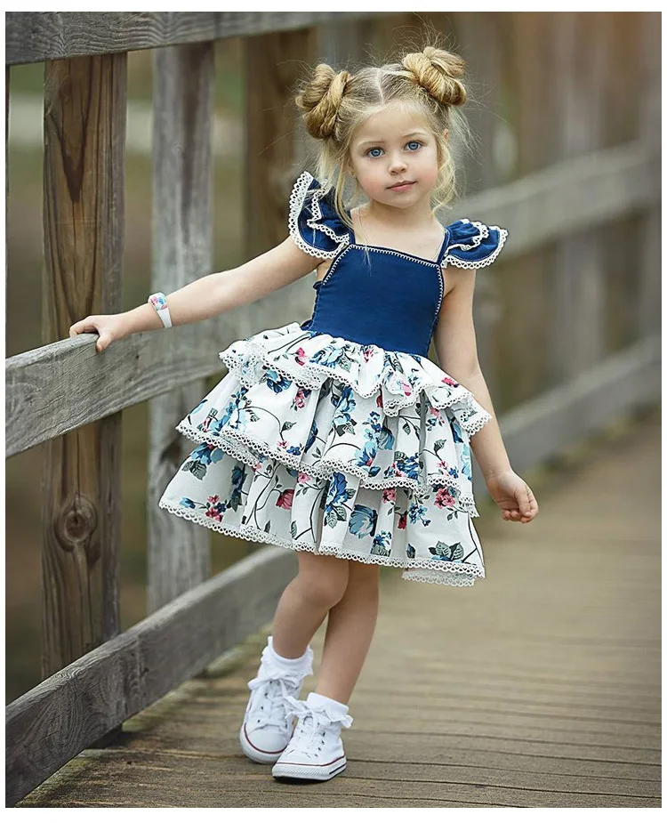
Toddler Infant Kaftan Kids Cotton Clothes Summer Lolita Casual Baby Girl Dress 