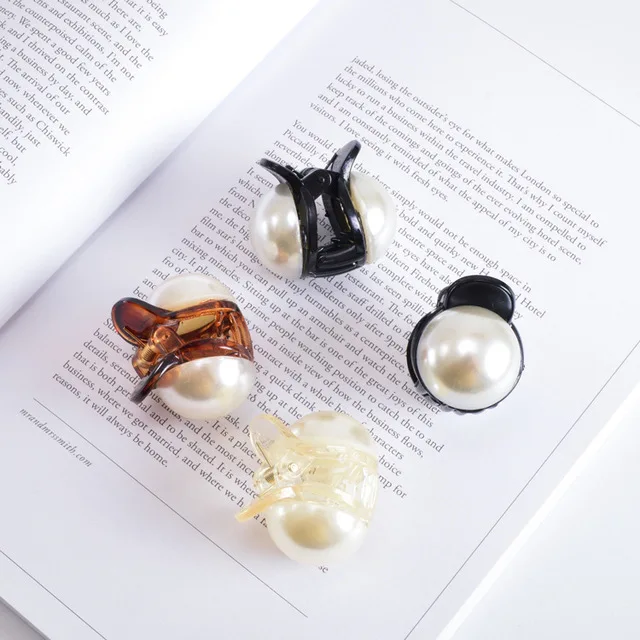 
2021 hot style flower clip hair accessories wholesale big pearl diamond ponytail clip temperament japanese crystal hair 