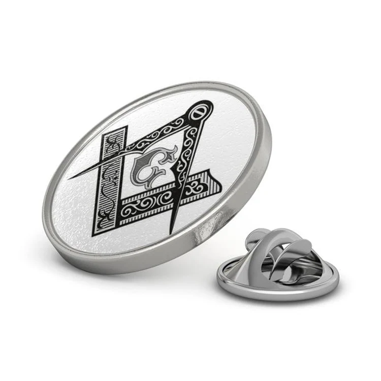 Round shaped custom masonic soft enamel metal lapel pin