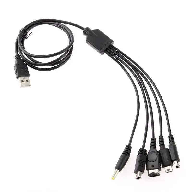 5 in 1 USB Game Charger Charging Cable 1.2m Cords Wire for Nintend NEW 3DS XL NDSLite NDSI LL WII U GBA PSP