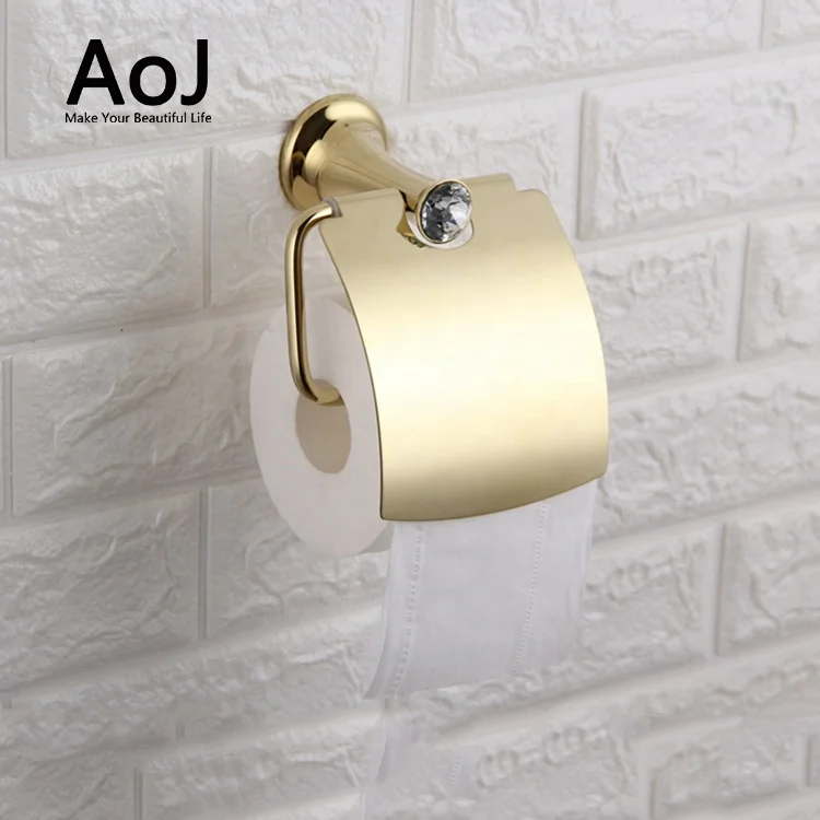Лидер продаж цинковый сплав золото Туалет настенный ткани бумага Roll держатель
