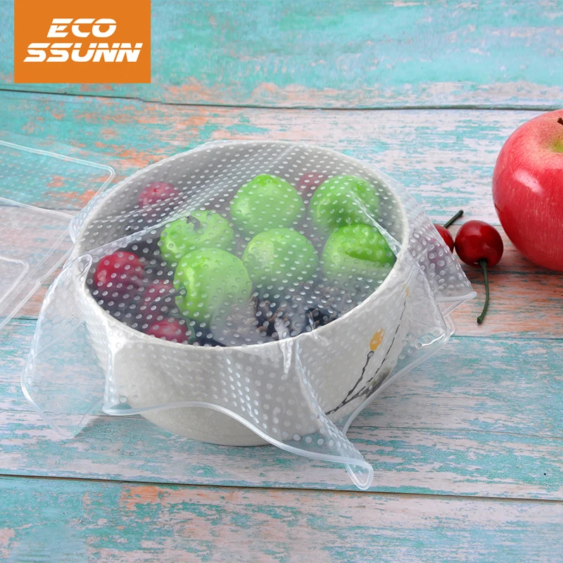 Food Wrap Kitchen Silicone Stretch Cling Film Bowl Cover Seal Container Pad Reusable Kitchenware