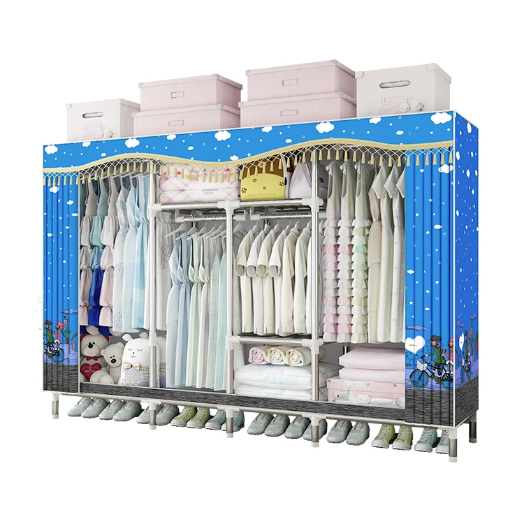 
Cheap Non Woven Fabric Easy Assembbly Clothes Closet Folding Wardrobe Fabric Portable Plastic C216 