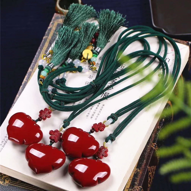 gemstone jewelry natural coral pendant necklace with cinnabar/amber for women custom name necklace