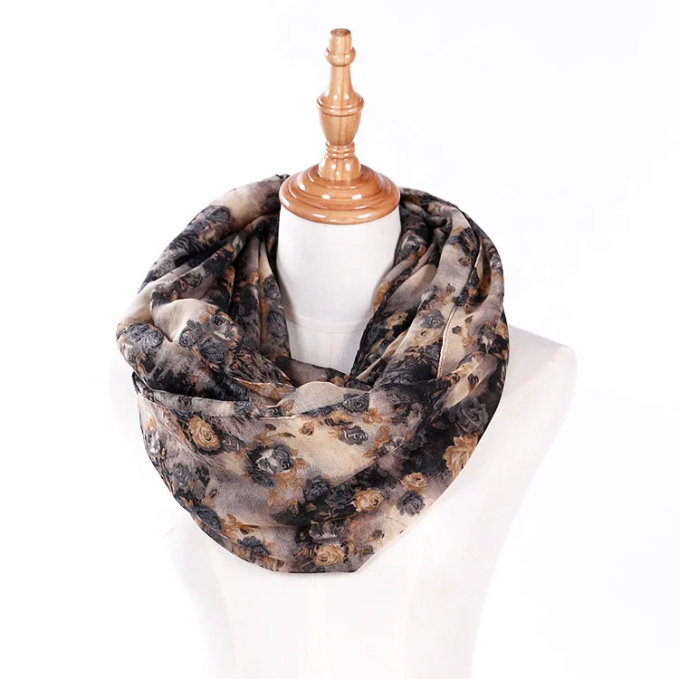 Лидер продаж, нежный женский круглый шарф-снуд с цветочным принтом