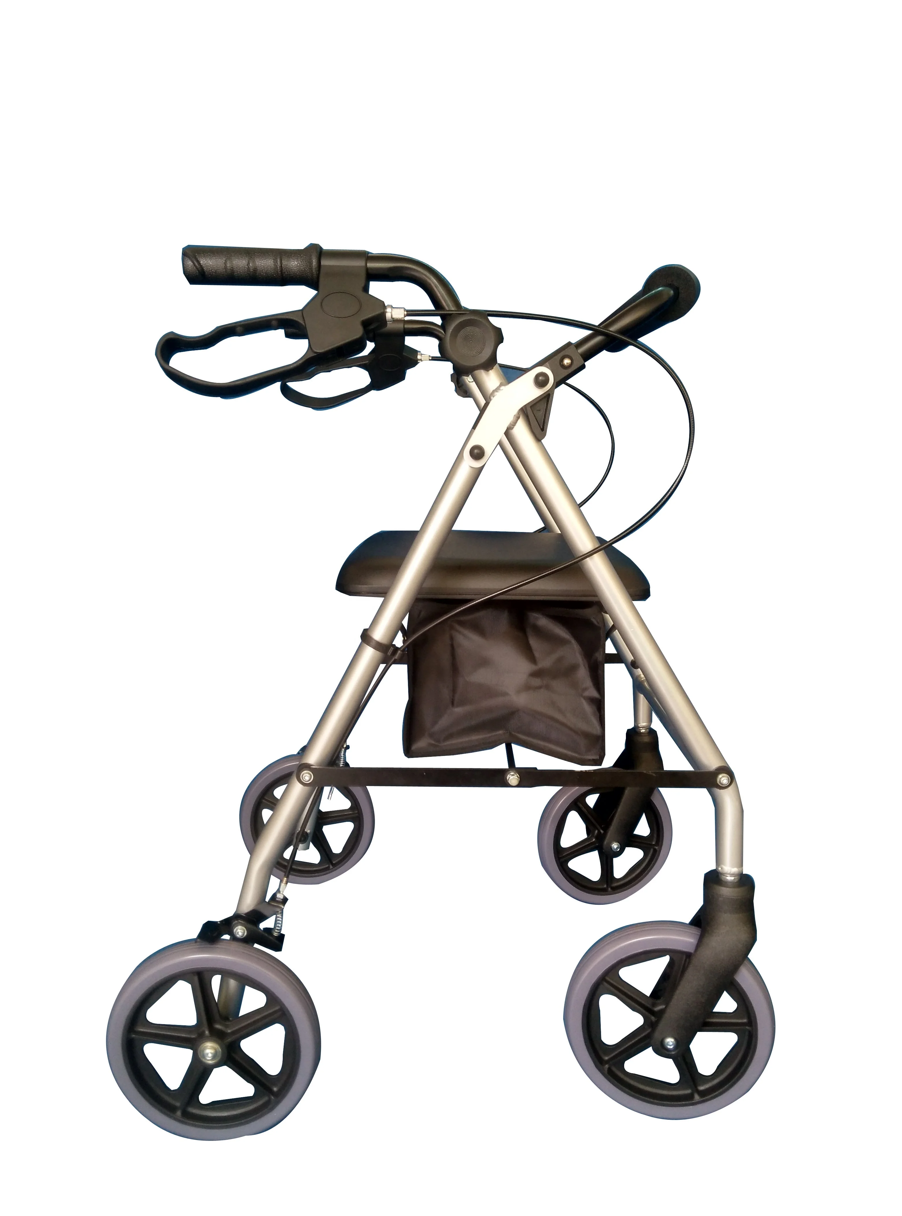 Cardinal Health Rollator Rolling Medical Walker with Storage Basket and Soft Seat