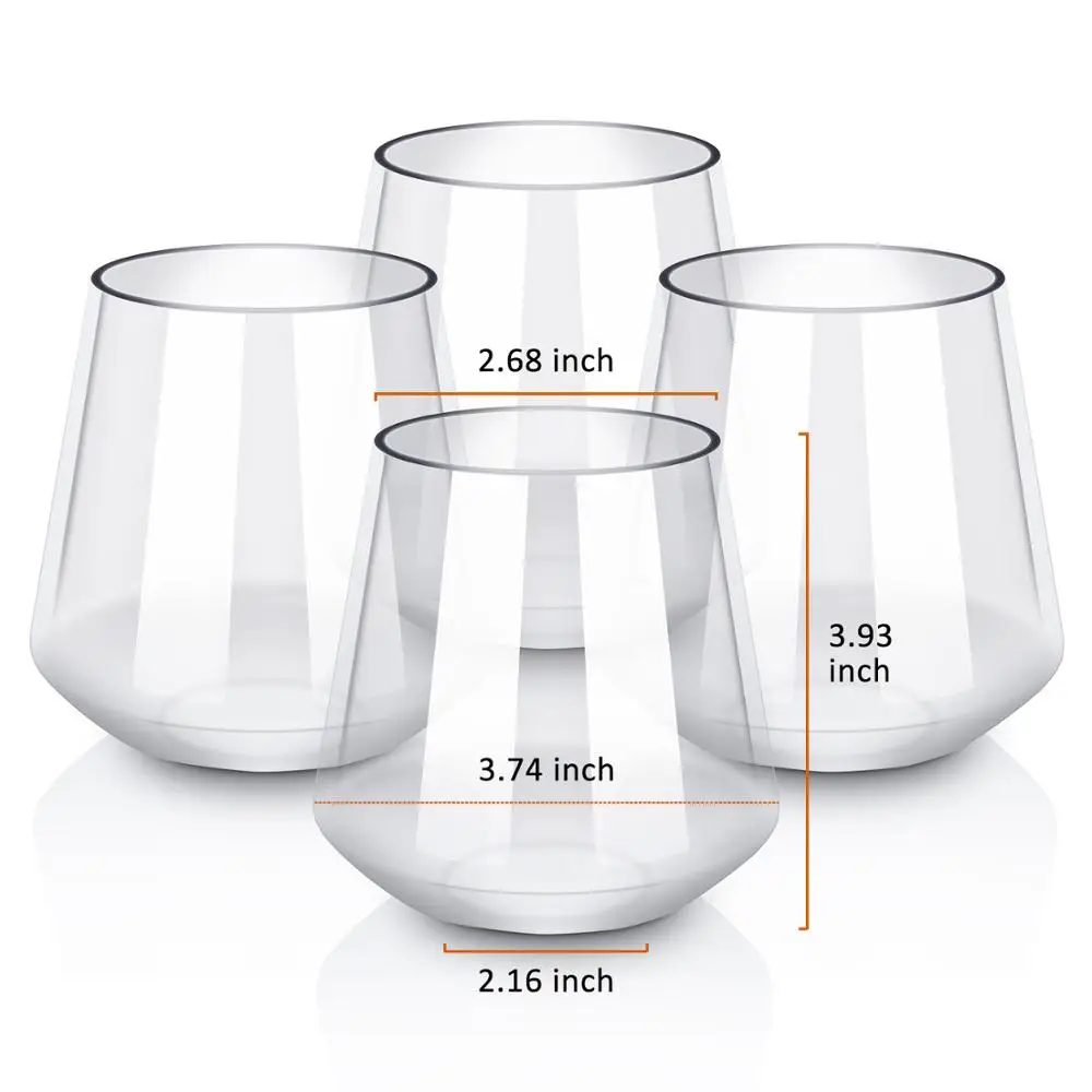 Customized logo promotional gifts great fit party cheer premium designs Tritan crystal clearly 14oz 16oz whisky glass set