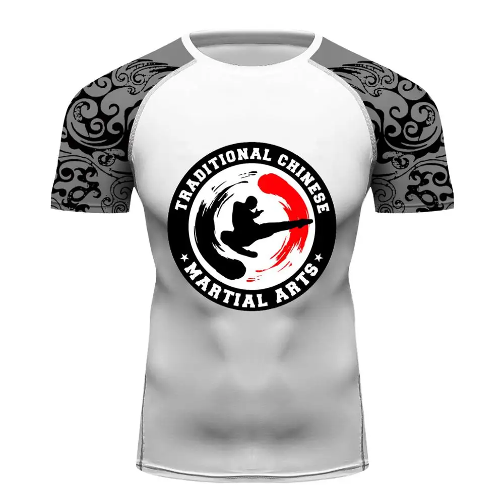 Быстросохнущая спортивная одежда, быстросохнущая компрессионная футболка, колготки для фитнеса, тренажерного зала, бодибилдинга, футболка, спортивная одежда для ММА