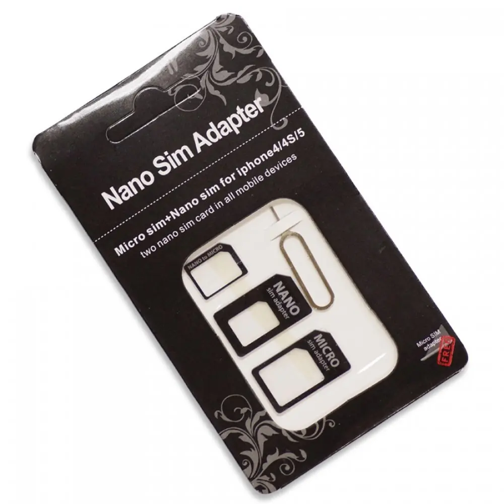 
Nano Needles 4 in 1 Sim Adaptor Kit Nano to Micro/standard Sim Card Converter for Mobile Phone with Sim Tray Opener 