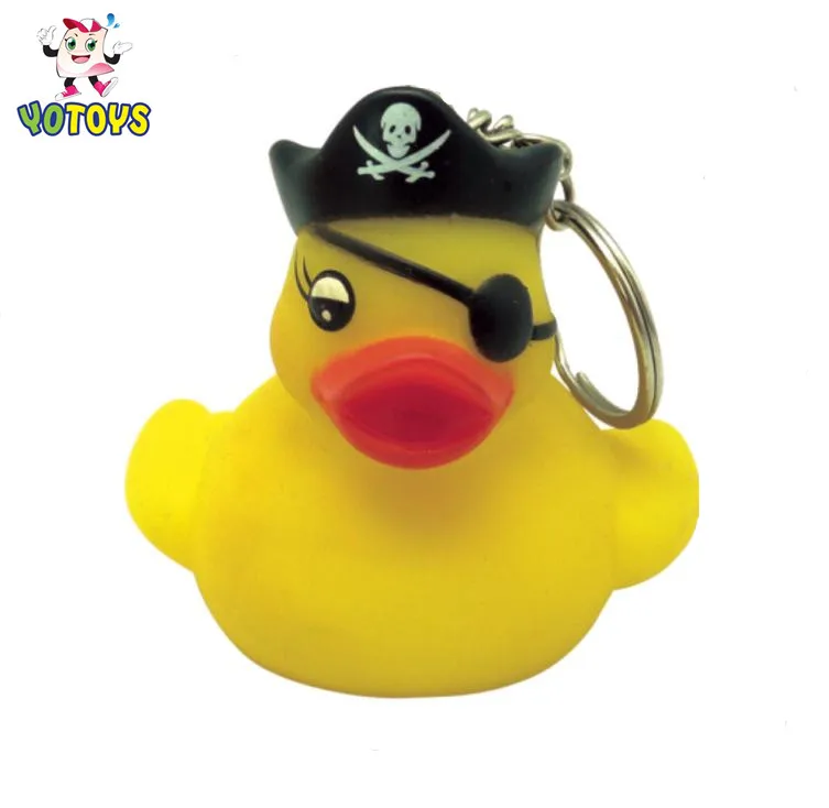 Оптовая продажа желтый пират Ванна утка игрушка резиновый брелок