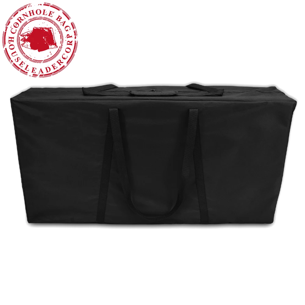 Customized All Black 600D Polyester with PVC coating Water Resistant Cornhole Board Carrying Bag