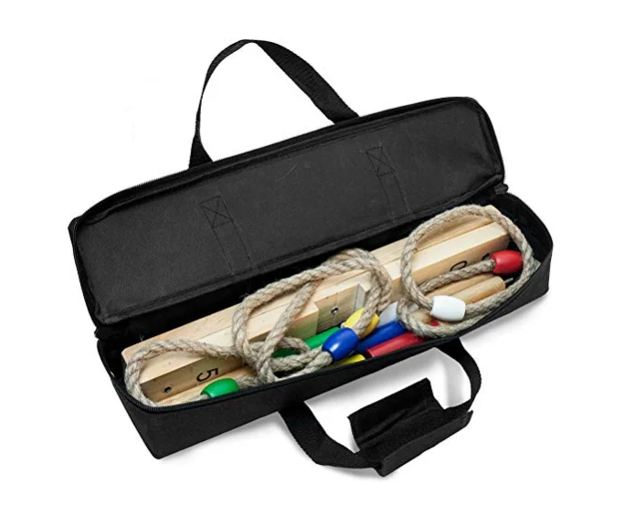 
Good quality 5 quoits ropes outdoor garden wooden hook and toy ring toss game 