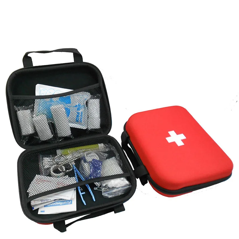 
Large storage red waterproof eva first aid kit carrying handle empty bag 