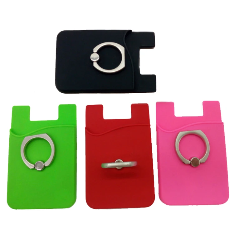 Custom Silicone Card Holder 3M Adhesive PVC Stick-on Credit Soft silicon Sticky credit Cell Phone Card Holder