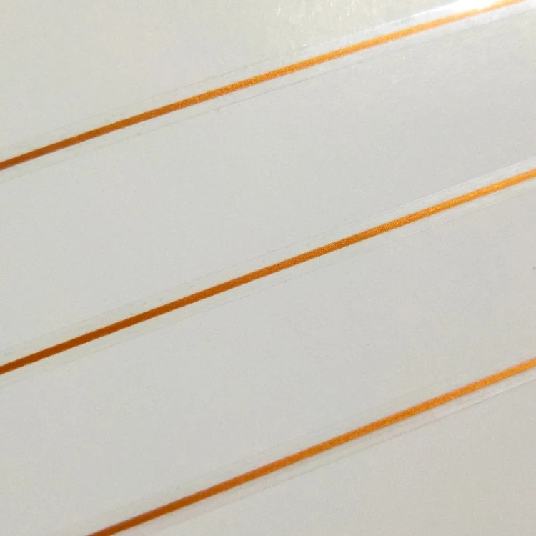 5000m*2.5mm Hot sale classic gold line packing security self adhesive easy tear proof tape
