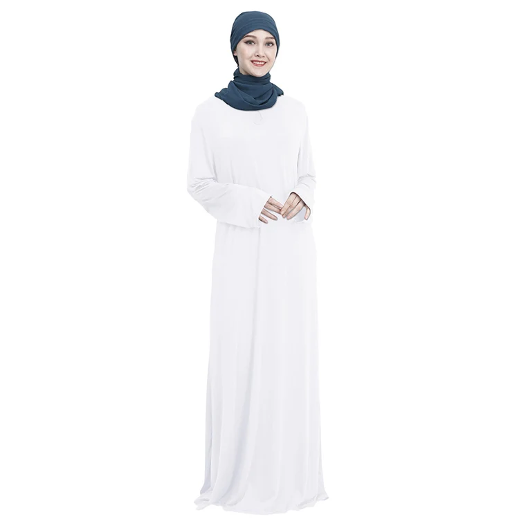 New Fashion Solid Color Maxi Size Arab Abaya Muslim Women Long Dress