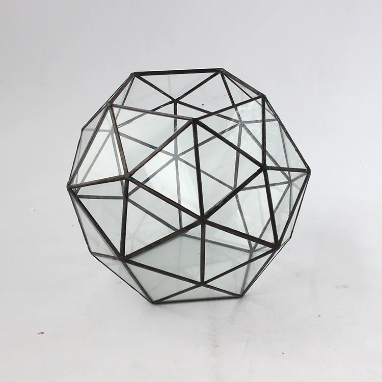 Wholesale plant glass container glass ball Geometric Stained Glass vase Terrarium Round Ball