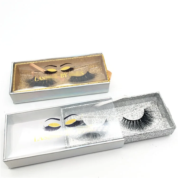 New design Private label cruelty free clear band mink lash  eyelashes packaging box