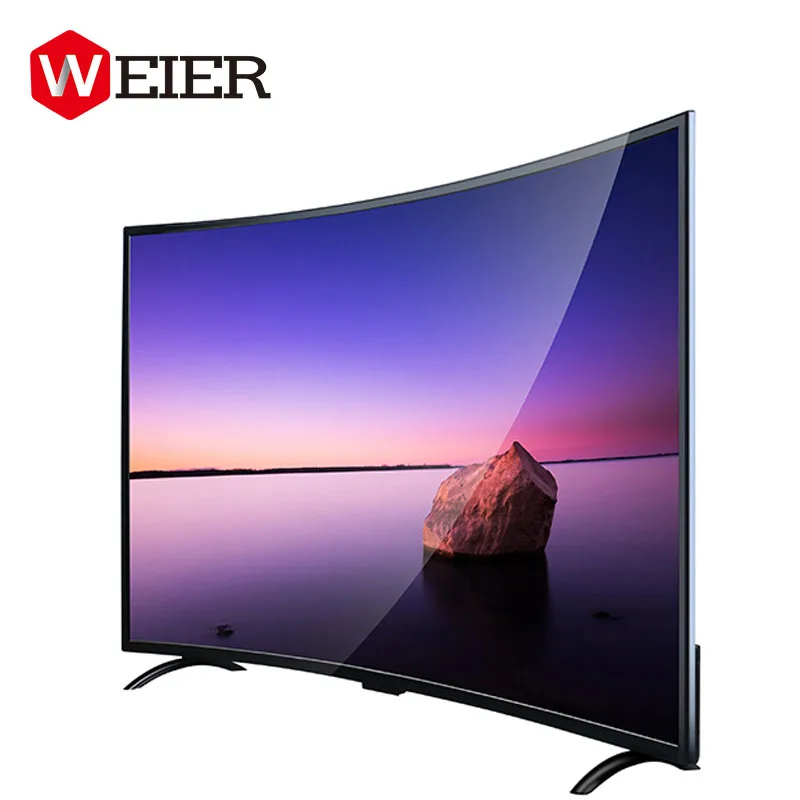 Weier New Design Full Color Slim LED LCD 65 55 Inch Smart 4k Curved TV