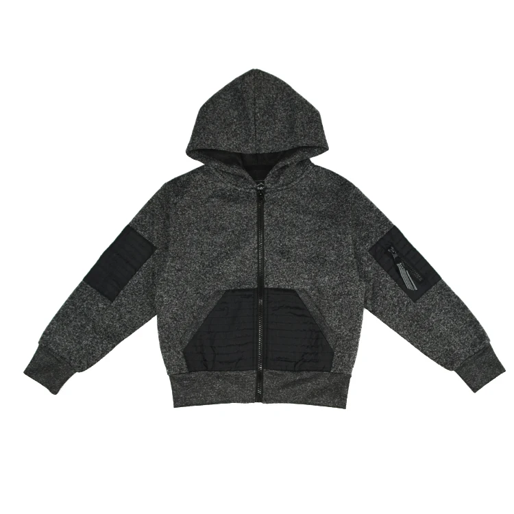 Новый весенний дизайн левый рукав карман на молнии фантазии Полный Zip Up Куртка с Капюшоном