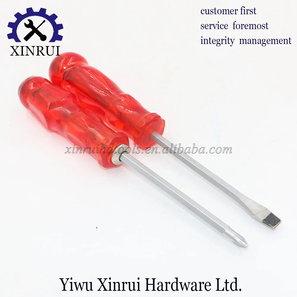 Cheap manual promotional transparent handle steel Screwdriver