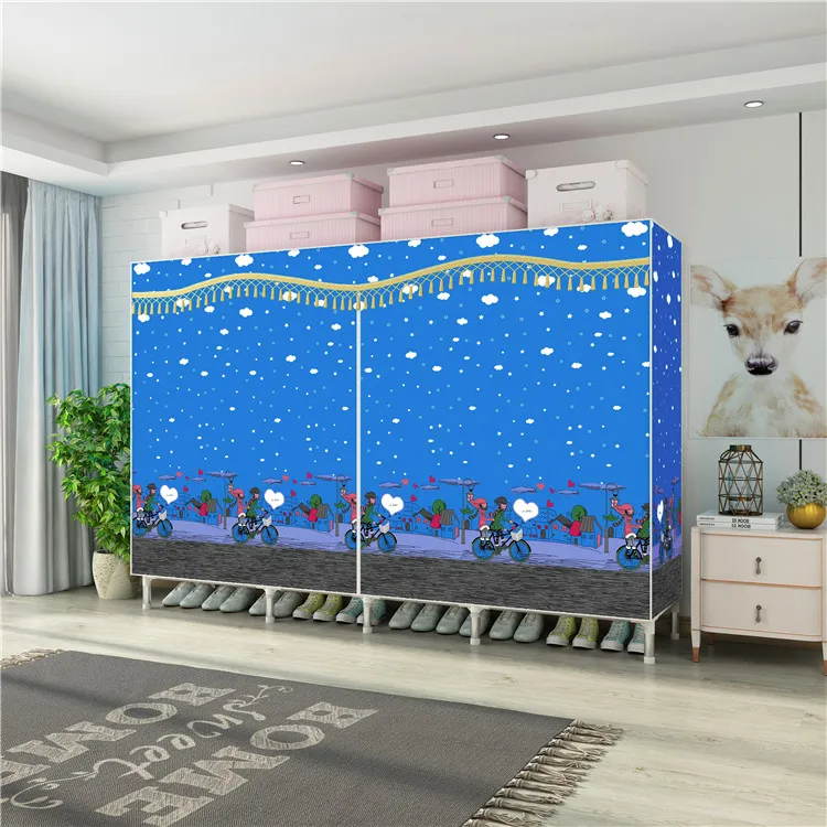 
Cheap Non Woven Fabric Easy Assembbly Clothes Closet Folding Wardrobe Fabric Portable Plastic C216 