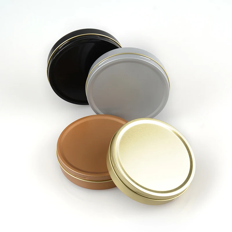 
Printing Black Round Candle Wax Metal Tins Box Wholesale 