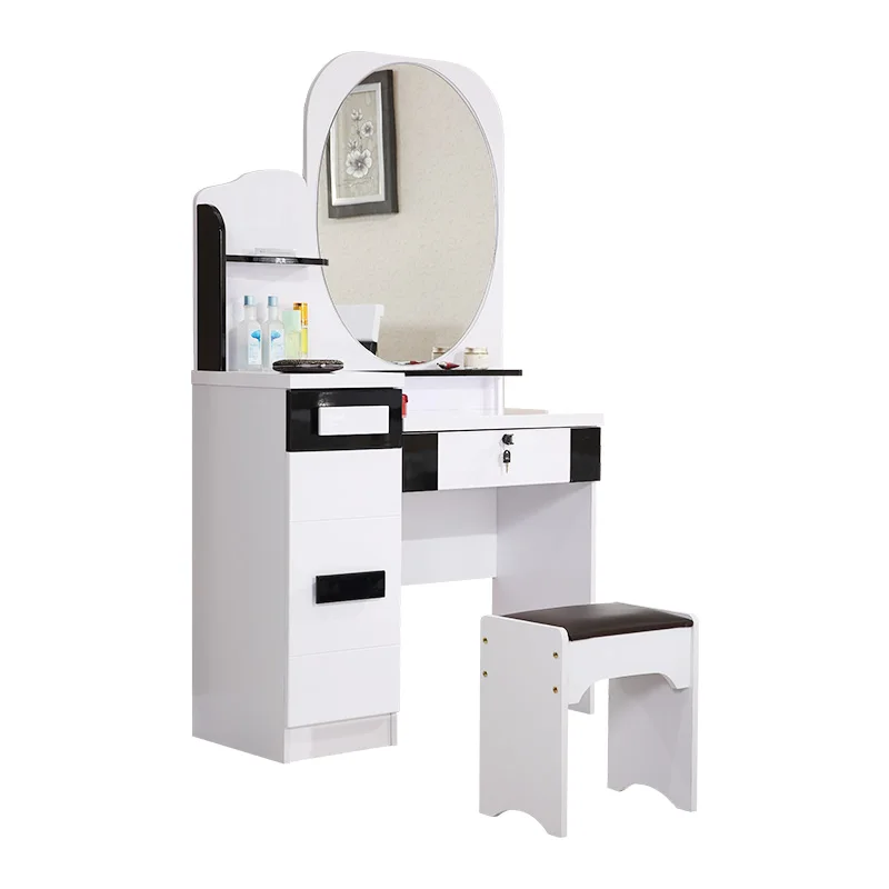 MDF Home Furniture 1.5 Meter Bed 5 door wardrobe two nightstand dressing table with stool  bedroom furniture set