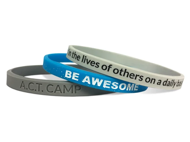 0.25 Inch Width Slim Debossed With Color Ink-filled Silicone Wristband