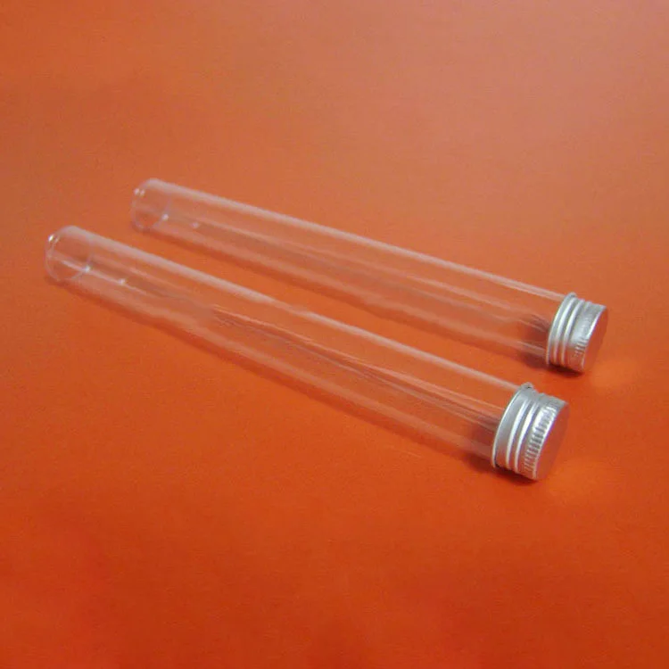 clear plastic storage tube with screw cap