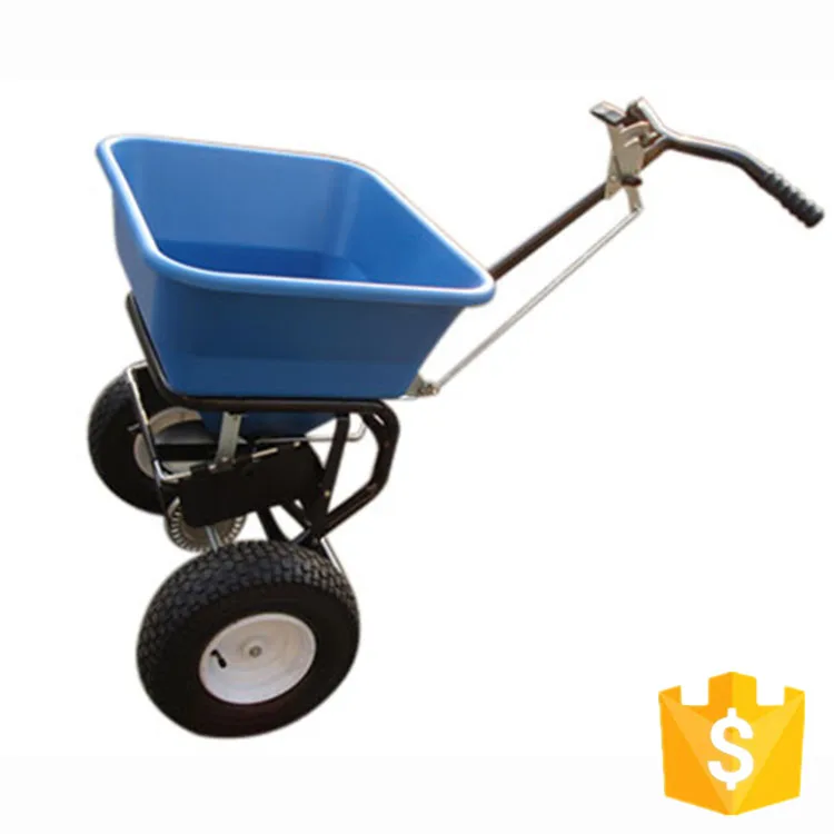 Высокая упорство руководство удобрения земляной газон Разбрасыватели вещания эвакуатор за разбрасыватель