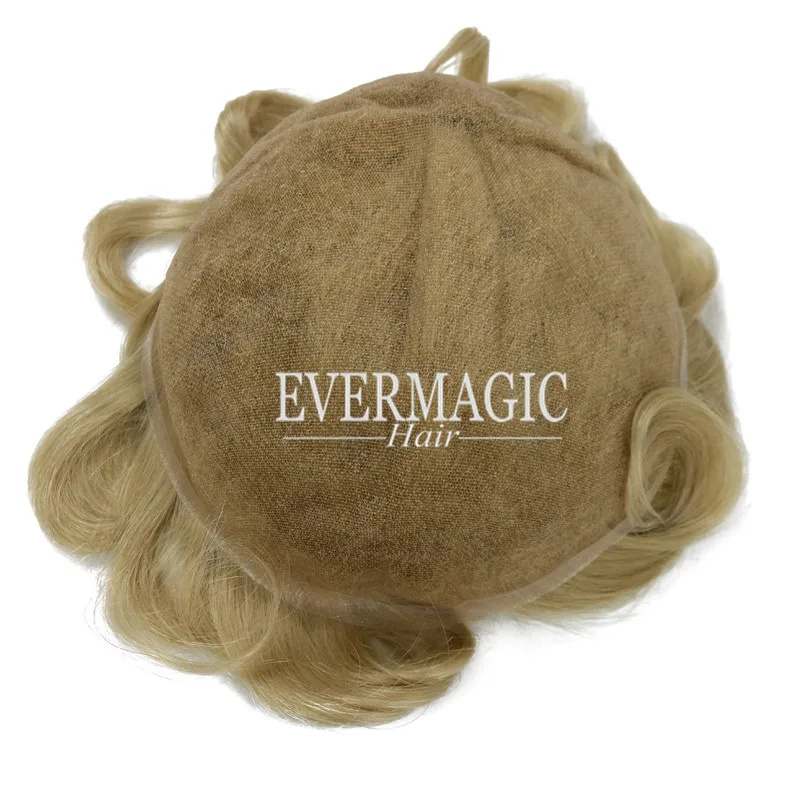 
Ash Blonde Color Toupee for Thinning Hair Men Full Lace Men Wig Hair Pieces Human Hair Replacement 