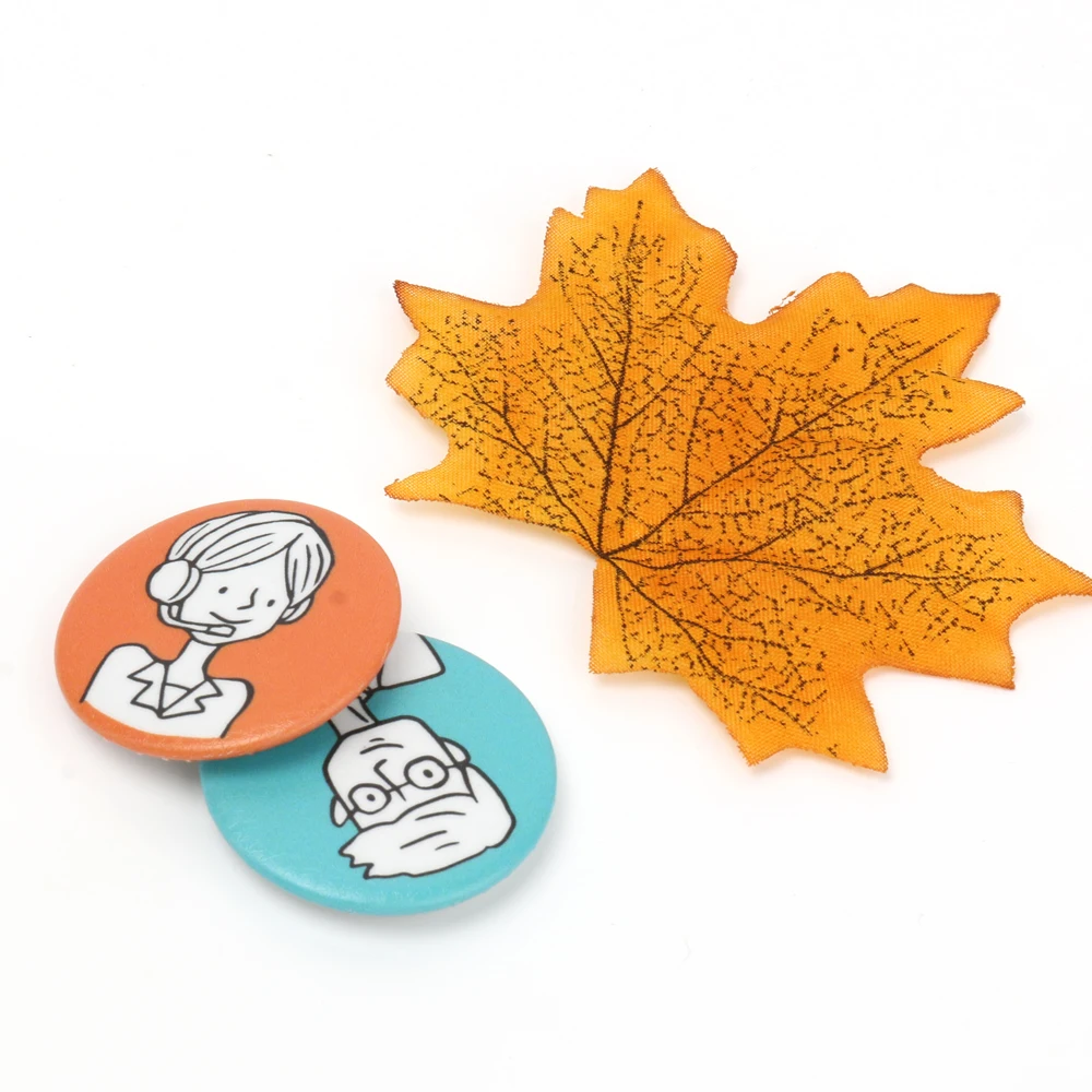 VOGRACE wholesale clothing logo badge, custom heart shape buttons cheap cartoon lapel pin badge