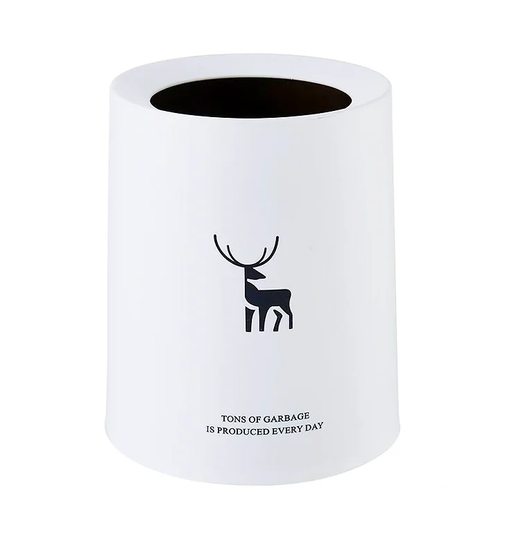 2019 new design household double layers modern custom round plastic double-deck trash can toilet trash can for sale