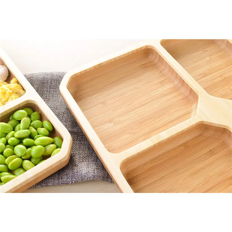 Organic Camping Mess Set Bamboo Reusable Plates  Lightweight bamboo reusable plates 2 Sets
