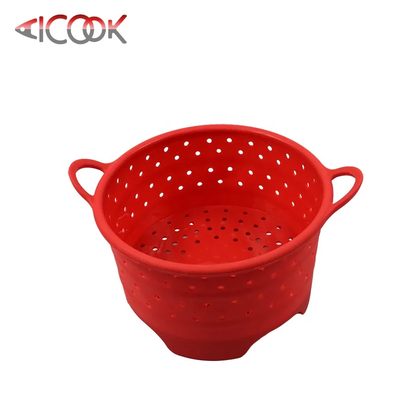 BPA Бесплатно Силиконовый мгновенный Пароварка с вешалкой