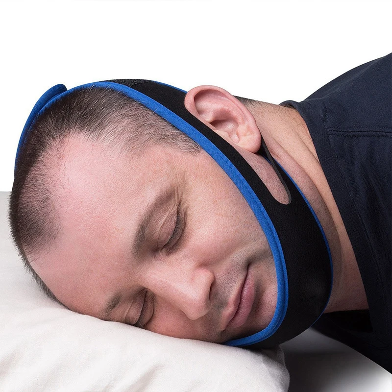 2020 men anti snore adjustable jaw belt support snore solution chin strap for sleeping
